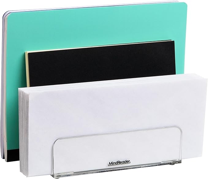 Mind Reader 3-Tier Mail Sorter, Desktop Organizer, Mail Organizer, Modern, Office, Acrylic, Clear