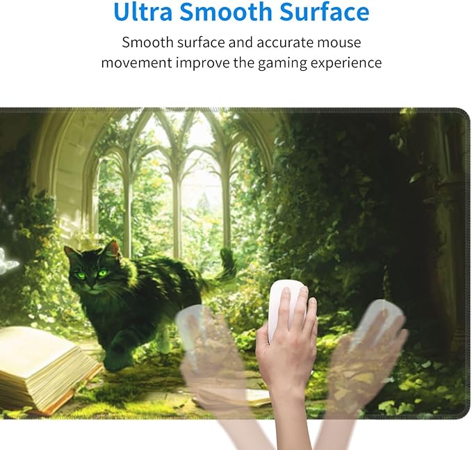 Nature Book Mouse Pad 31.5 X 11.8 Inch Big Desk Rubber Base Stitched Edges Keyboard Pad XXL Mouse Mat for Home Game and Office