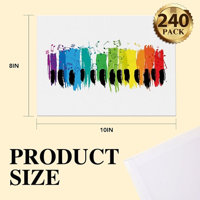 ESRICH Canvas Boards for Painting 8x10, 240 Pack Canvases for Painting Cotton Primed Acid Free Blank Canvas Panels for Oil Paint, Watercolor, Acrylic Paint, Gouache and Tempera.