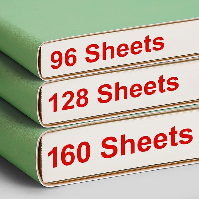 AHGXG Lined Journal Notebook - 320 Numbered Pages Leather Journal for Women, 100gsm Thick College Ruled Paper, Large B5 Softcover Journal for Writing Work School, 7.6'' X 10''-LightGreen