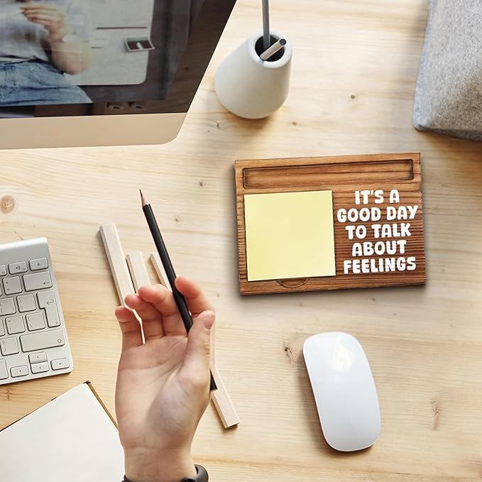 Mental Health Sticky Note Holder, Mindfulness Therapy Office Gift for Women, Coworker, Friends, Positivity Recovery Self Care Encourage Gift Self-Stick Note Pad Holders WPP31