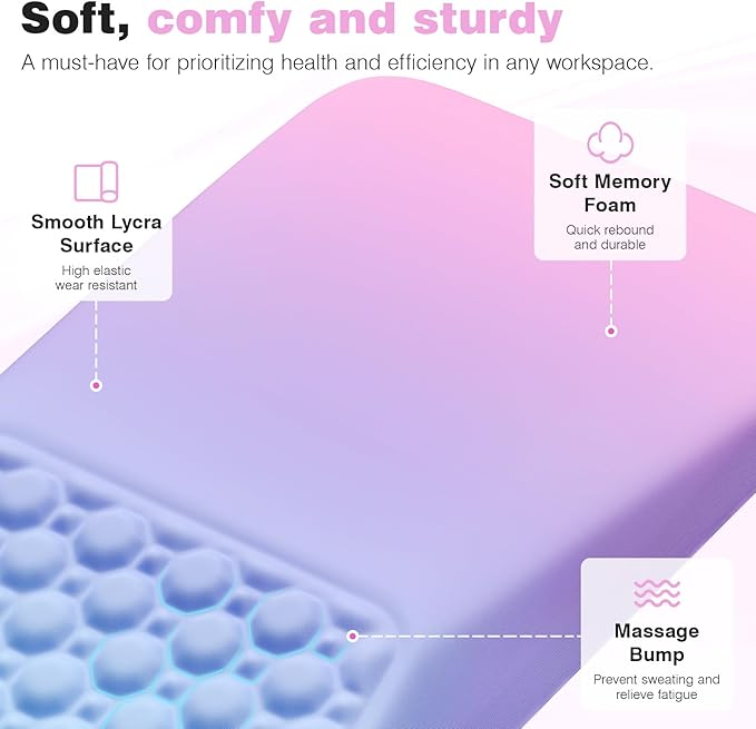 Ospelelf Mouse Pad with Wrist Rest Ergonomic Comfortable Pain Relief Mousepad Wrist Support for Computer Purple