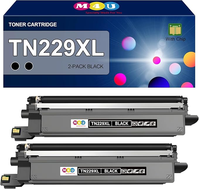 TN229XL Black Toner Cartridge(with Chip) Compatible TN229XL TN229 tn229xlbk tn229bk to Use with MFC-L3780CDW HL-L3280CDW MFC-L3720CDW HL-L3220CDW HL-L3300CDW Printer (2 Pack, Black)