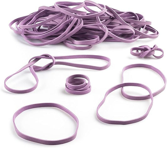 PlasticMill Argyle Purple Rubber Bands Size 33 (3 1/2" x 1/8") - #33 Colored Rubber Bands Office Supplies - Strong, Elastic Bands for Crafts, Balloon Garland, Cash, File Folders (1,000-Pack)