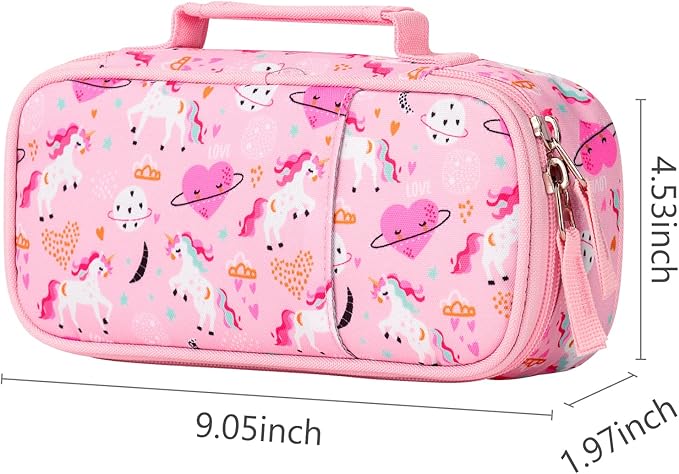 Choco Mocha Unicorn Pencil Case for Girls, Soft Pencil Case Kids Pencils Pouch for Kindergarten Girls, Pink
