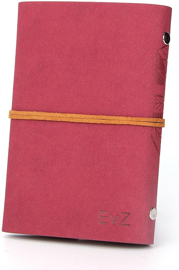 EvZ Vintage Dark Red PU Leather Cover Loose Leaf Blank Notebook Journal Diary Gift