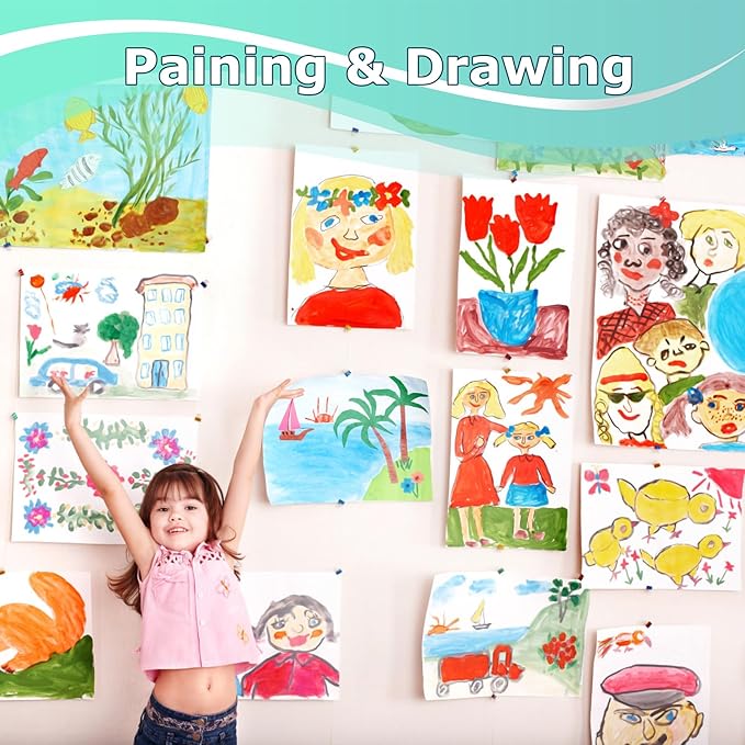 Vanhench 36" x 2400" (200') White Wrapping Paper Roll for Flower Bouquet Birthday Gifts, White Easel Painting Drawing Paper, Bulletin Board/Chart/Poster Paper, Kids Art Supplies