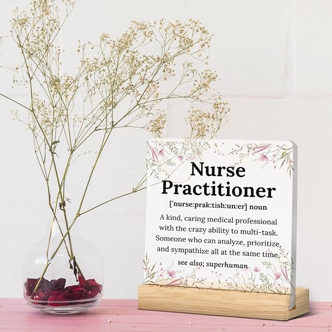 Nurse Practitioner Gifts for Women Nurses Week Gifts Appreciation Thank You Graduation Gift for Nurse Office Desk Decor for Home Acrylic Sign Christmas Gift