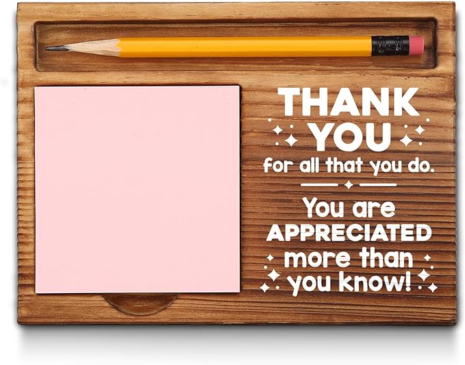 Teacher Sticky Note Holder, Thanks Male Teacher Appreciation Gifts Ideas, Teacher Desk Supplies Set, Thank You Teacher Appreciation Gifts from Student Self-Stick Note Pad Holders GSH24