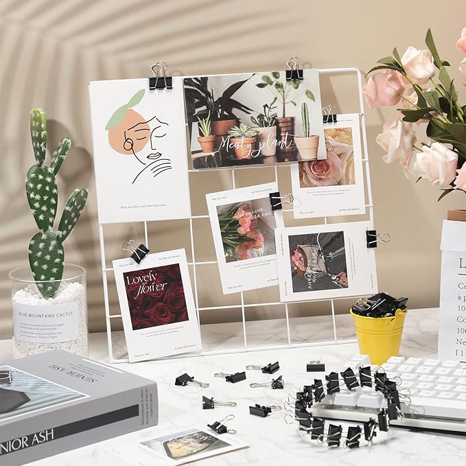 Yexiya 600 Pcs Medium Binder Clips Paper Clips Office Supplies Paper Clamps for Teachers Students School Office Business Paperwork Supplies (Black, 1.25 Inch)