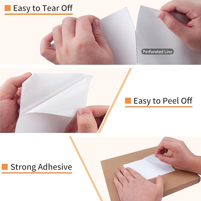 L LIKED 8000 Fanfold 4 x 6 Thermal Labels, with Perforated Line Shipping Labels, Compatible with Zebra & Rollo Printer, White, Commercial Grade