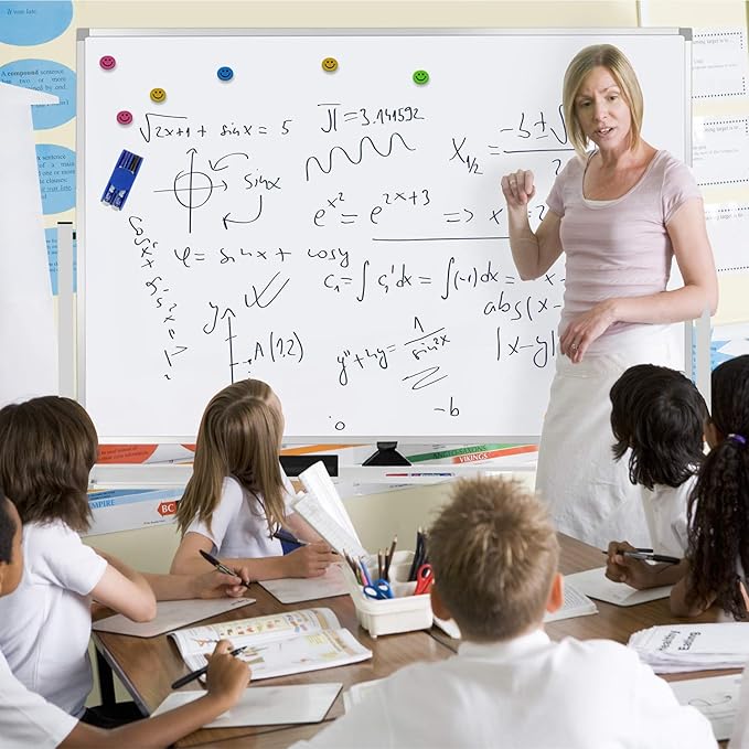 60"x40" Mobile Whiteboard Double-Sided Magnetic Large Dry Erase White Board with Rolling Stand for Offices, Home & School