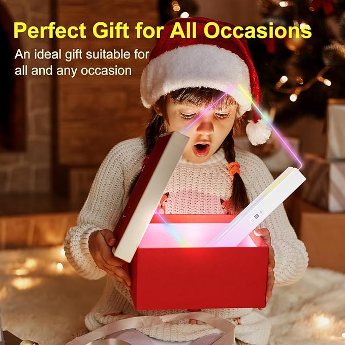 LED Note Board with Colors, Rechargeable 17-Inch Doodle Glow 9-Mode Light Up Desk Sign Letter Message Memo Drawing Dry Erase Board for Classroom/Home Decor/Office/Gifts, 5 Markers