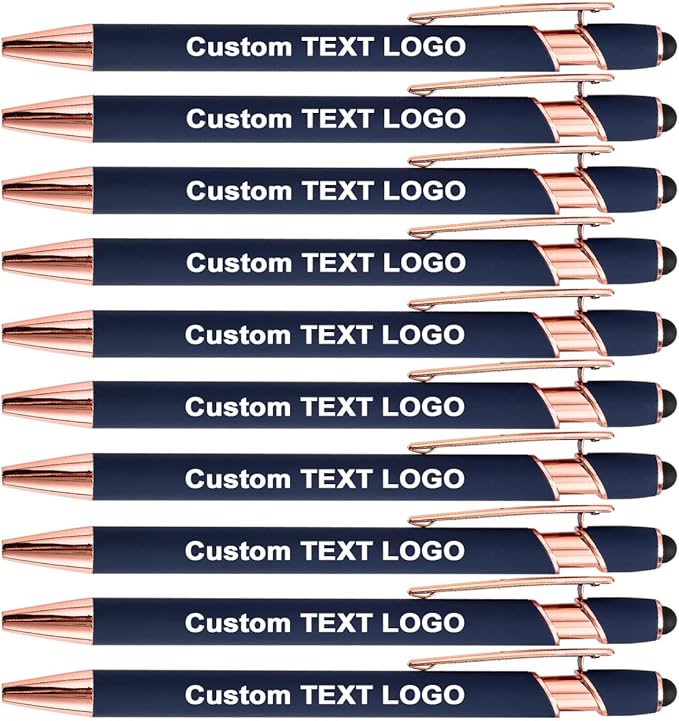 Custom Engraved Ballpoint Pens Bulk, Personalized with Name/Logo, Black or Blue Ink, Smooth Writing for Office, School, Business, Church, Reunion 20 Pcs Blue