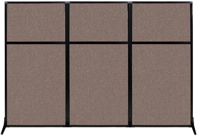 Versare Workstation Partition | Portable Wall Divider | Modern Office Cubicle | Free Standing Privacy Screen | Flexible Work Space | 99" x 70" Latte Fabric Panels