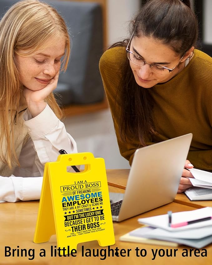 Funny Boss Gifts for Men Women, Birthday Gifts for Bosses Male Female from Employee, Boss Day Gift Fun Office Desk Little Signs