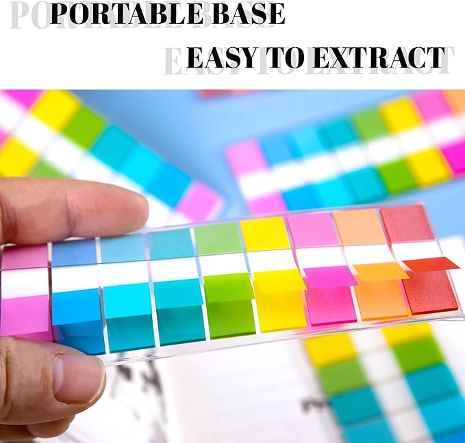 Ericter 1080 Pcs Sticky Tabs for Books, 9 Color Repositionable Annotation Page Tabs, Writable Index Flags for Notebooks, Organizing Study Office Supplies