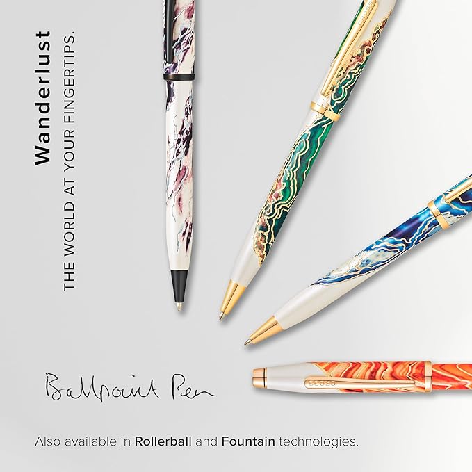 Cross Wanderlust Refillable Ballpoint Pen Presented in a Luxury Gift Box - Medium Point, Black Ink,