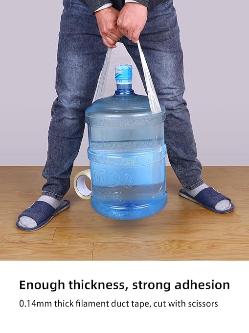 1/2 inch Mono Filament Strapping Tape, Heavy Duty Reinforced Filament Tape, Clear Fiberglass Reinforced Packing, (14 Rolls, 378yds Total)