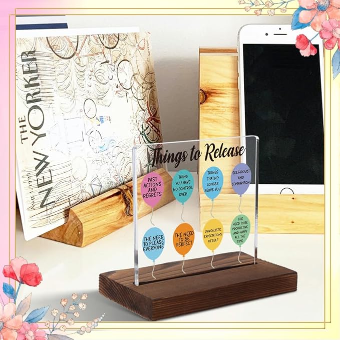 Mental Health Gifts for Women, Encouragement Gifts for Women, Positive Affirmation Gift for Woman, Modern Acrylic Desk Plaque with Inspirational Quotes, 10 x 10 x 1.5 cm,XXD47