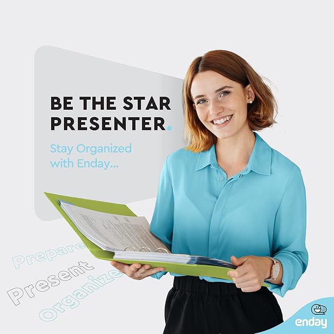 3 Ring Binder Green, 1 Inch, 1” Clear View Cover with 2 Inside Pockets Round Ring Binder, Colored School Supplies Binders, Also Available in Pink, Blue, Purple, Grey, and Red (6 PC) – by Enday