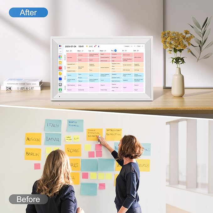15.6 inch Smart Digital Calendar HD Touchscreen Digital Planner & Chore Chart Interactive 4GB RAM 64GB ROM Wall Organizer & Digital Photo Frame