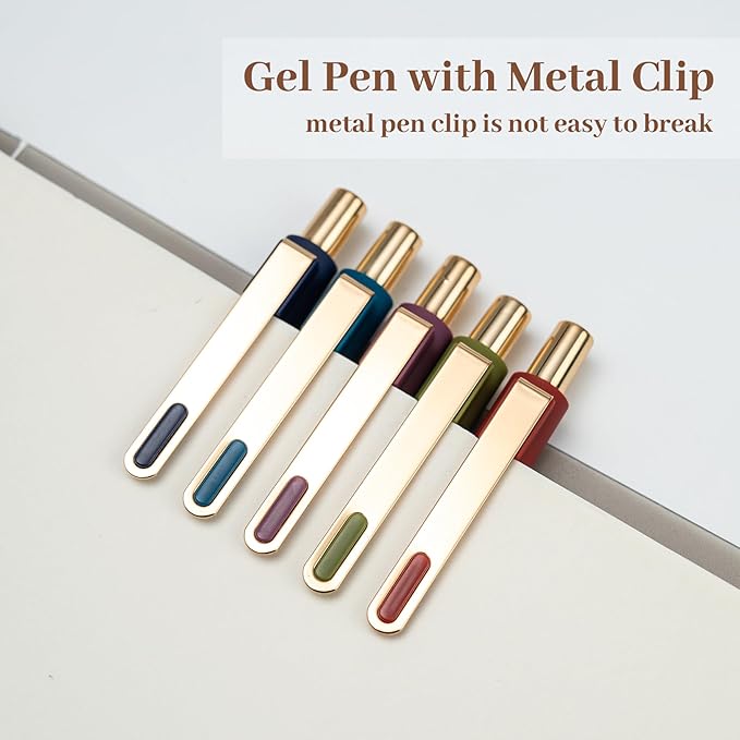 0.5mm Gel Pens Black Ink Gel Retractable Cute Pen for Smooth Writing School Office Supplies (Vintage 10-count)