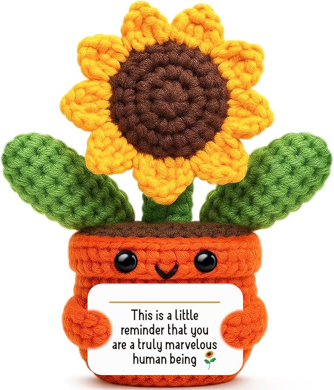 Cute Sunflower Keepsake, Inspirational Gifts for Women Friends, Encouragement Thank You Gift for Coworker Teacher, Positive Affirmation, Get Well Soon Cheer Up Desk Decor