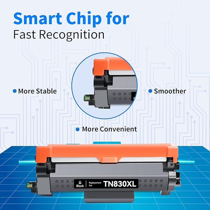 myCartridge Remanufactured Toner Cartridge Replacement for Brother TN830XL TN830 TN-830XL Toner for HL-L2460DW DCP-L2640DW HL-L2405W MFC-L2820DW HL-L2400D HL-L2480DW MFC-L2820DWXL Printer(2 Pack)