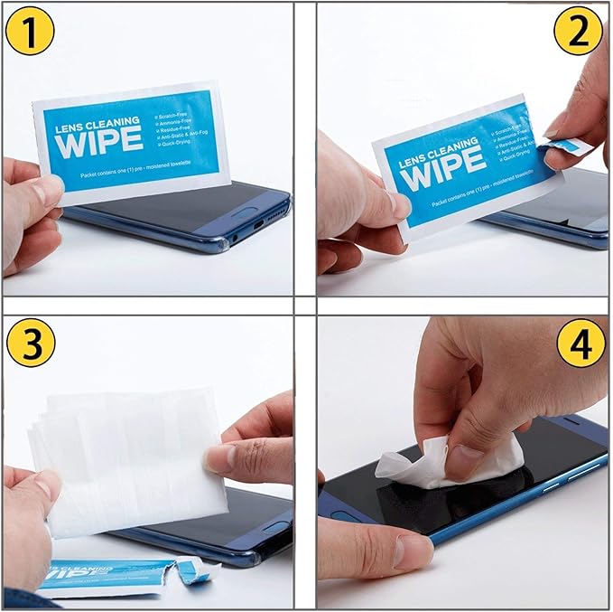 Monitor Wipes - Pre-Moistened Electronic Wipes, Surface Cleaning for Computers, Cell Phones, Sunglasses, LCD Screens, Monitor - Quick Drying, Streak-Free, Ammonia-Free - Screen Wipes