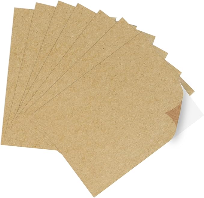 Kraft Sticker Paper Labels, 30 Sheets, Laser/Inkjet Printing - Letter Size (8.5 x 11)