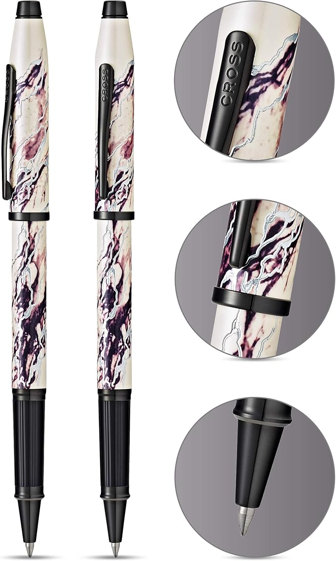 Cross Wanderlust Refillable Rollerball Pen Presented in a Luxury Gift Box - Medium Point, Black Ink,