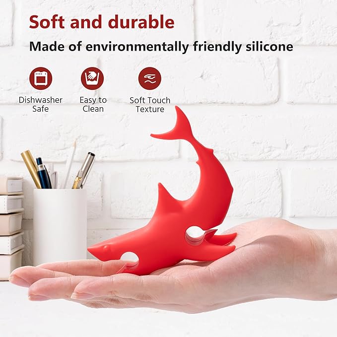 Li&Zhao Funny Pen Pencil Holder Stand for Desk - 3 PCS Desk Pen Holders Shark Pen Stand Cute Pen Holder for Desk Pen Display for Kids Desk Organizer Cute Office Decor