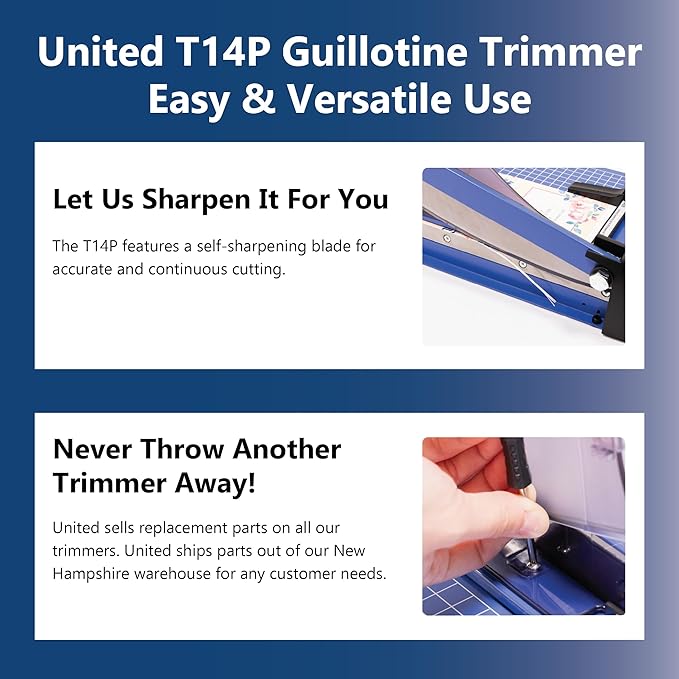 United Office Products T14P Professional Guillotine Paper Trimmer, Sturdy Metal Base, 14" Cut Length, 40 Sheet Capacity, Paper Cutter for Offices, Schools and Crafts
