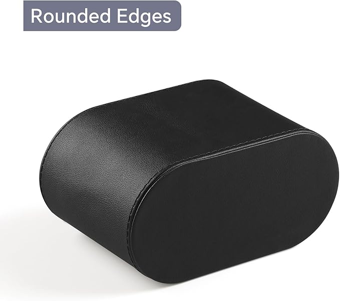 PU Leather Pen Holder for Desk, Small Remote Control Holder Pencil Cup Multifunctional Desktop Organizer Caddy for Home School Office Desk Accessories - 2 Compartments (Black)