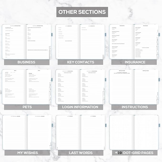 Clever Fox Large End of Life Planner – Guided Final Arrangements Organizer Notebook for Instructions, Beneficiary Info, Will Preparation, Last Wishes & Funeral Planning – 8.5" x 11" (Blue Surf)