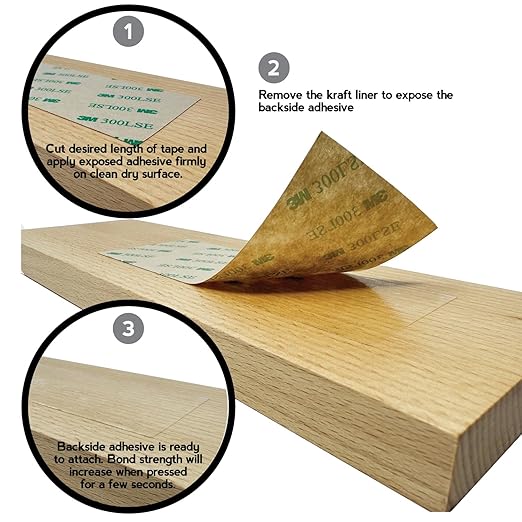 3M 300LSE Double Sided Tape, Heavy Duty Clear Adhesive, 2 in x 36 ft, Heat Resistant, Waterproof, for Picture Hanging, LED Strips, DIY Crafts, Car Décor, Electronics