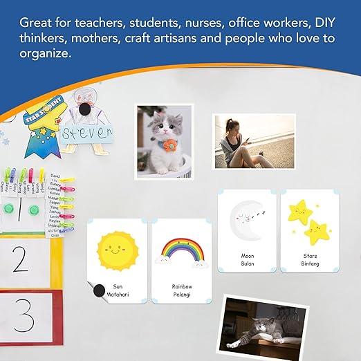 DIYMAG Magnets with Adhesive Backing, 360Pcs Diameter 0.8’’ x 0.04” Fridge Magnet Dot Classroom Must Have Round Magnetic Tape Flexible Sheets for Crafts Whiteboard Refrigerator Easy Peel and Stick