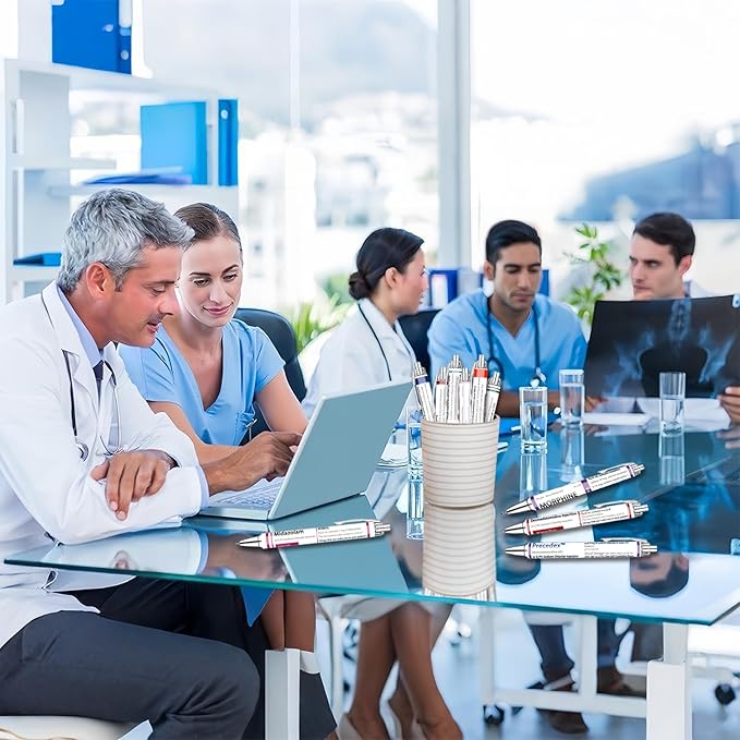 Idealmuzik Pharmacy Pens Set – Fun Medical-Themed Ballpoint Pens for Pharmacists,Nurse,Pharmacy Students,and Healthcare Workers – Smooth Writing Pens for School,Journaling,or Work – 8 Pack