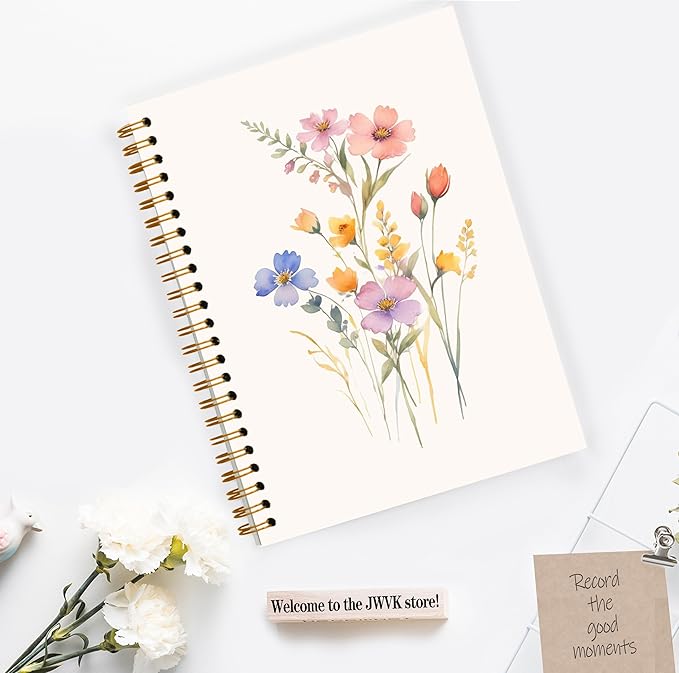 Vintage Wild Flower Botanical Plant Notebook 04,Rustic Spring Floral Cottagecore Notebook Journal for Work Office School Student Teacher,Hardcover Spiral Notebook 5.5x8.6