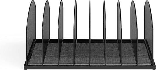 Safco Products Onyx Desktop File Organizer 8 Upright Sections Home, Office or Classroom Desktop Organization,Black,3212BLKD