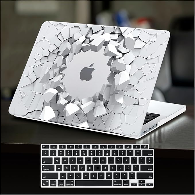 DTangLsm Compatible for 2025 MacBook Air 13 inch Case 2024 2023 2022 M4 M3 M2 A3240 A3113 A2681 with Touch ID, Clear Slim Plastic Hard Shell Case&Keyboard Skin for MacBook Air 13.6 M2 Cover,3D Gravels