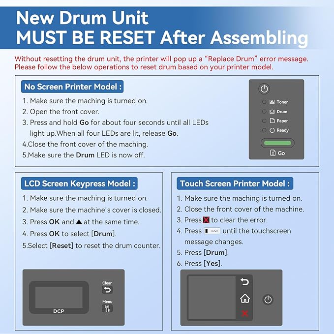 MYTONER Compatible Drum Replacement for Brother DR-830 DR830 Drum High Yield for DCP-L2640DW MFC-L2820DW HL-L2400D HL-L2460DW HL-L2405W HL-L2465DW HL-L2480DW MFC-L2820DW XL Printer, 2 Packs