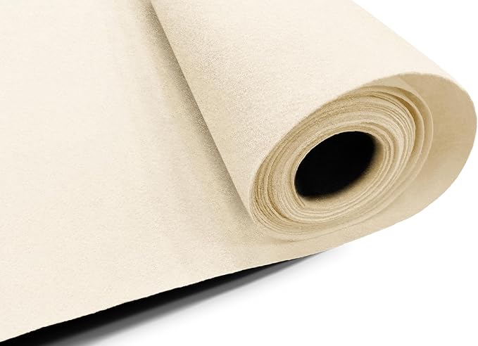 EOVEA | Acrylic Felt Fabric by The Yard - Non-Stiff, Soft Material - 72" Wide - 1.6mm Thick Felt Sheets for DIY Crafts, Sewing, Upholstery, Cushion, Padding(Ivory, Half Yard)