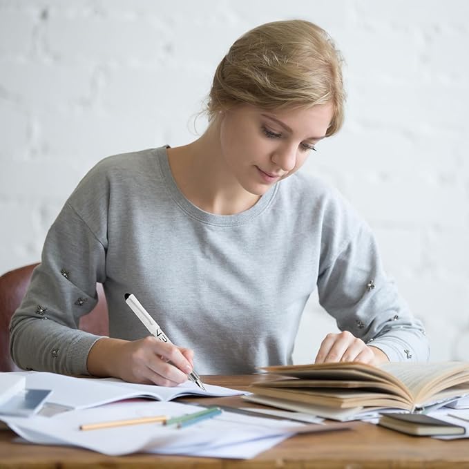 EYEYE Disposable Fountain Pens, 8 Pack 3 Colors Fine Point Pens Stainless Steel Nib, Fountain Pens Smooth Writing for Journaling, Drafting, Sketching, Doodling & Office Supplies