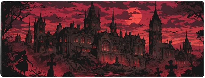 Gothic Desk Mat Large Gaming Mouse Pad Gothic Extended Mousepad Big in Laptop Computer Mouse Keyboard Mat for Office Desk Decor 35.5x16 in