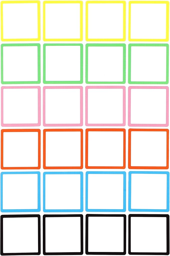 Dry Erase Magnets Set - 24 Pack - 4x4 in Whiteboard Magnetic Notes Planning Pads Labels - Small White Board Magnet Strips Name Tags for Home, Office and Classroom