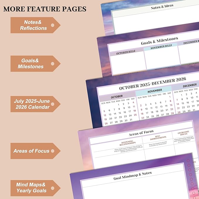 CAGIE 15 Month Planner Oct 2025-Dec 2026 Hourly Daily 2025-2026 Weekly Monthly Planners for Women 25-26 Day Hardcover Calendar Agenda with Stickers, 8.5 x 11