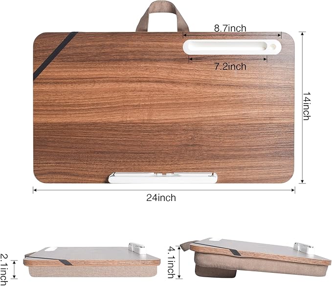 wishacc Lap Desk 24 inches Extra Large - Versatile and Comfortable for Work and Leisure