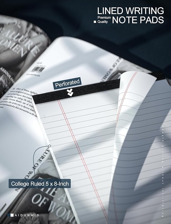 36 Pack Small Legal Pads 5x8 White Note Pads 5x8 College Ruled Paper Tablets for Office 80 GSM Paper Pads Narrow Ruled Legal Pad White Small Notepad 30 Sheets Writing Pad Lined Notepads for Office